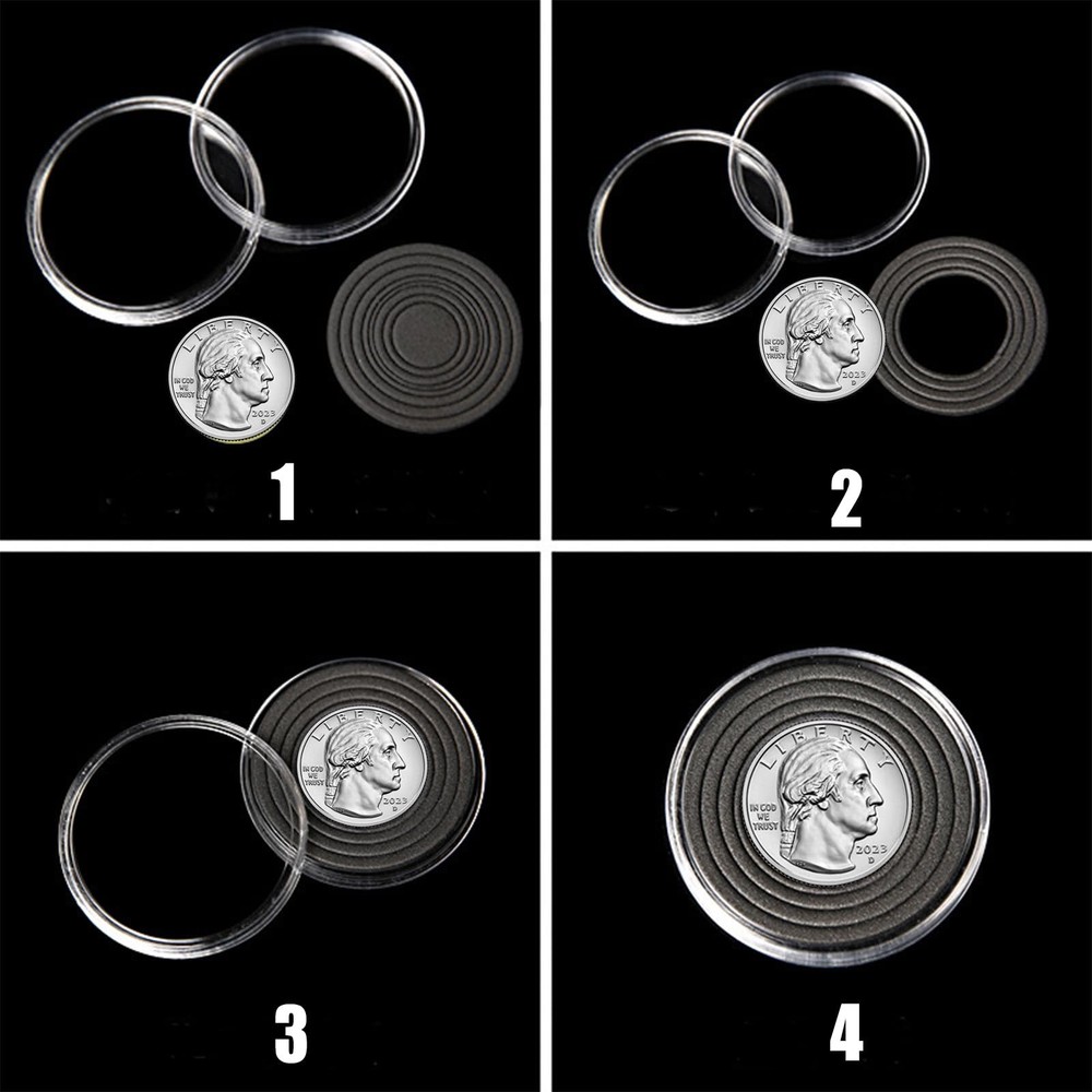 MUDOR Silver Dollar Coin Holders with 10 Size 41mm(Silver Eagle), Clear