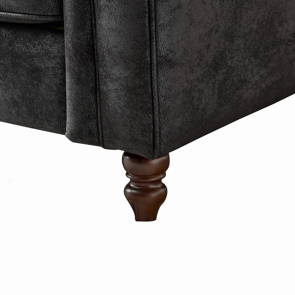 83"Chesterfield ‌tech Fabric Sofa,High-tech Fabric Roll Armrest Sofa,Upholstere