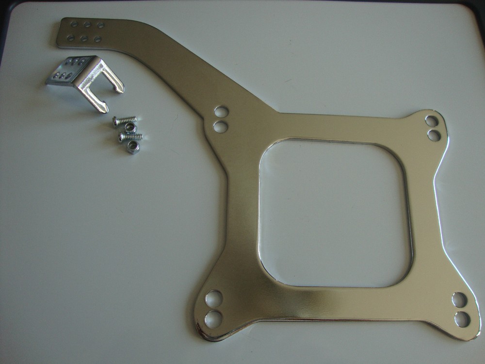 CARBURETOR LINKAGE PLATE CHROME CARB BRACKET THROTTLE RETURN HOLLEY AFB #2333