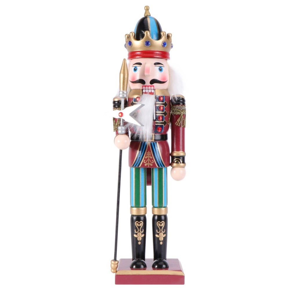 Nutcracker Puppet Ornament Wooden Walnut Shape Desktop Decor