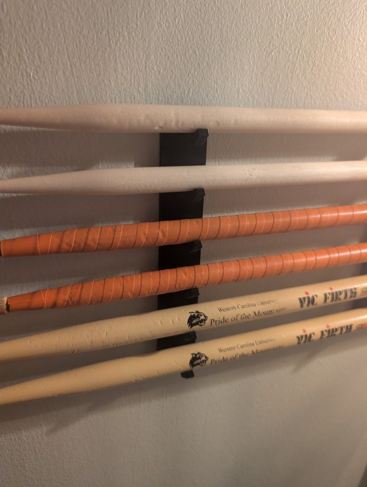 Wall Mounted Drumstick Display Holder 6 Slot Black Storage Rack