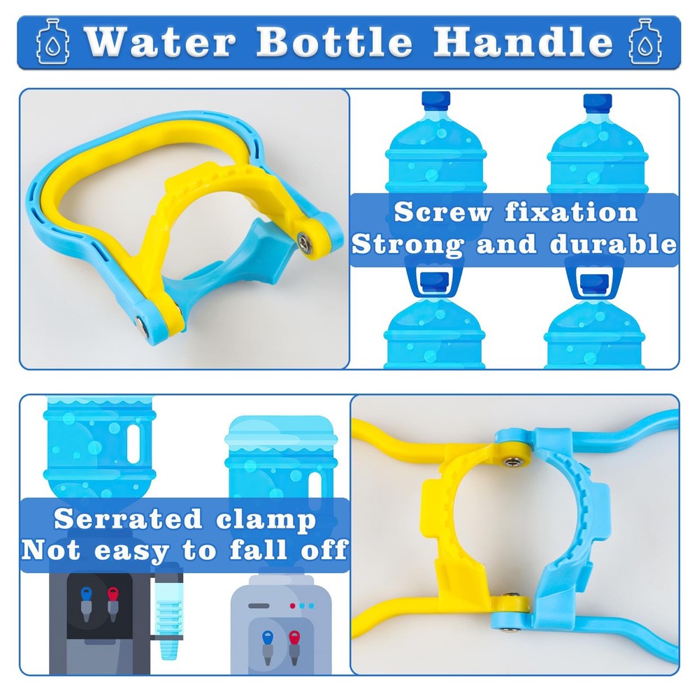 2 Pack 5 Gallon Water Bottle Handle, Stable Ergonomic Water Jug Handle, Drink...