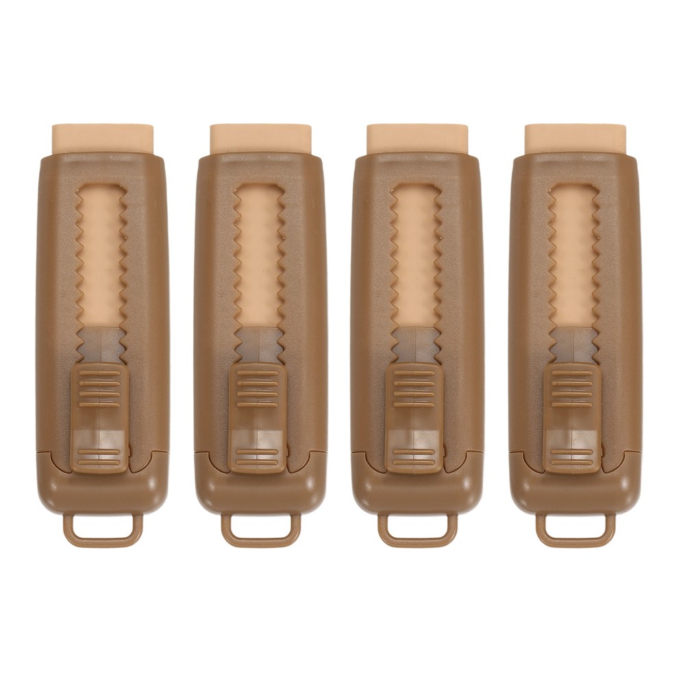 4Pack Erasers, Sliding Retractable Eraser Push Pull Pencil Erasers, Dark Brown