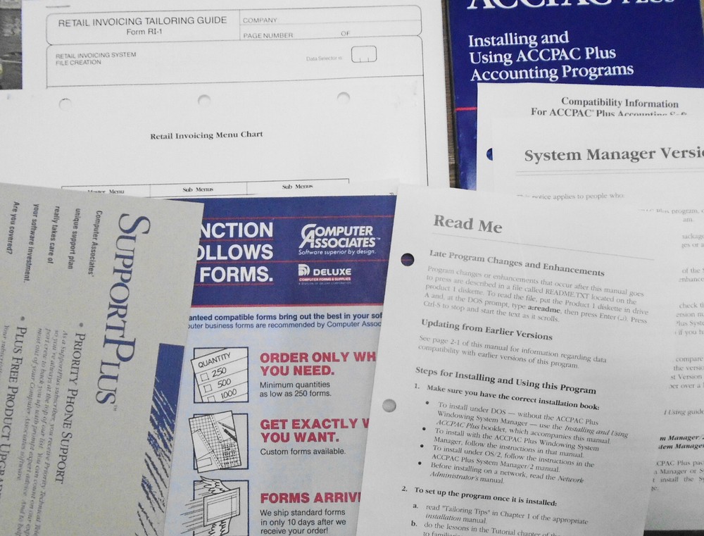 ACCPAC Plus by Computer Associates - GL, AR, AP, Payroll, Graphics... 1988 NEW