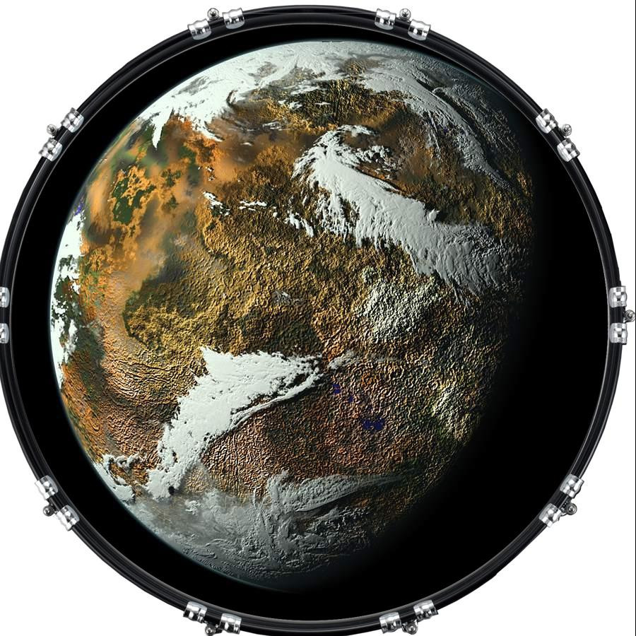 20" Custom Bass Kick Drum Front Head Graphical Graphic Planet Image 1