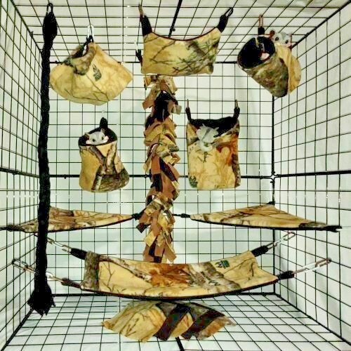 Real Tree Desert*15 PC Sugar Glider Cage set * Rat * double layer Fleece