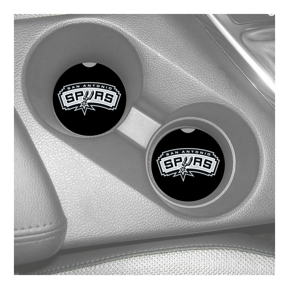 SAN ANTONIO SPURS RUBBER CAR COASTERS SET (2) NBA