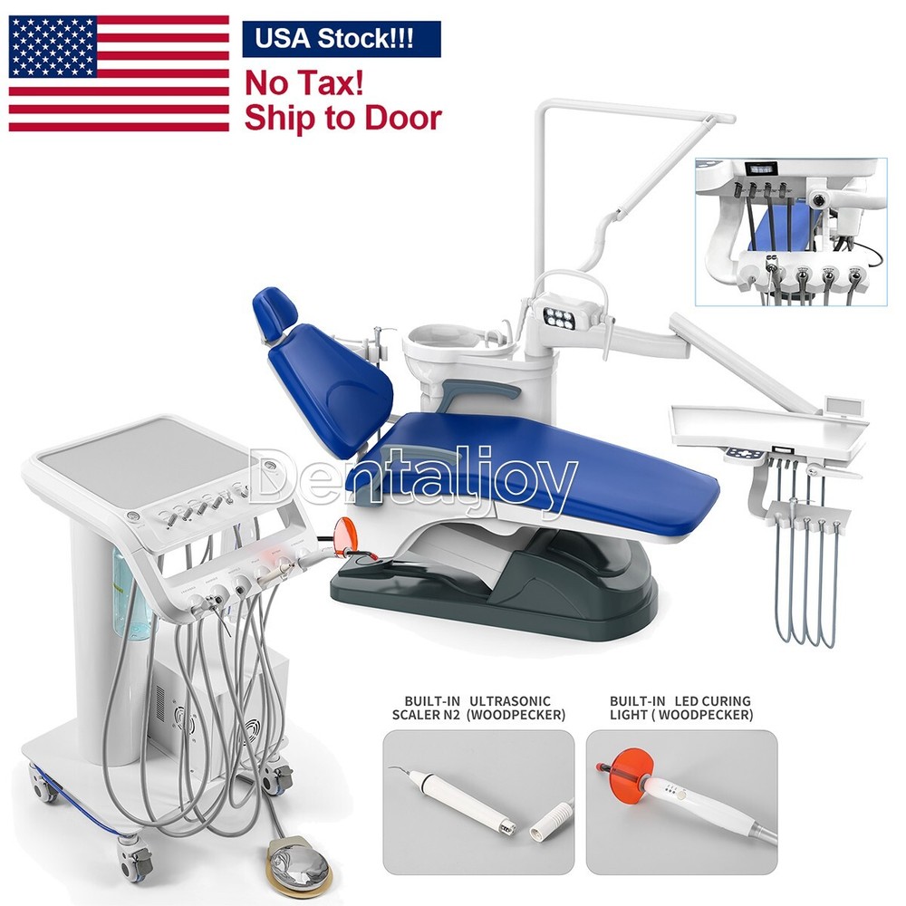 Dental Unit Chair Computer Controlled DC Motor +Stool /Moblie Delivery Unit