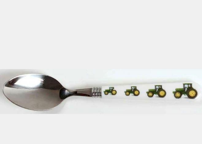 4 Piece Flateware John Deere tractor Gibson Dinner Knife 2-Spoons Fork Plastic
