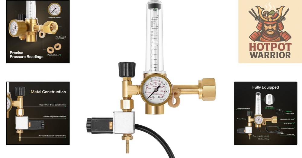 Professional Hydroponics CO2 Regulator with Adjustable Flowmeter for Grow Tents