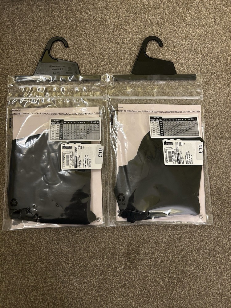 Marks & Spencer Post Surgery Pocket For Bra MEDIUM RIGHT SIDE BLACK 2 x 2 Pack