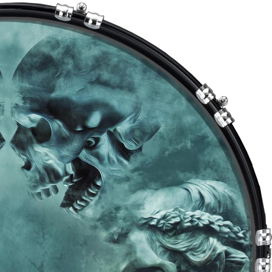 22" Custom Bass Kick Drum Front Head Graphic Graphical Haunted 1