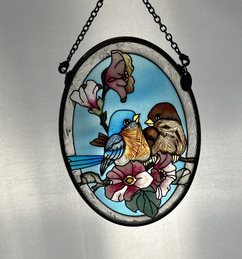 Cute Amia Painted Bird Sun Catcher. Measures 4.5”
