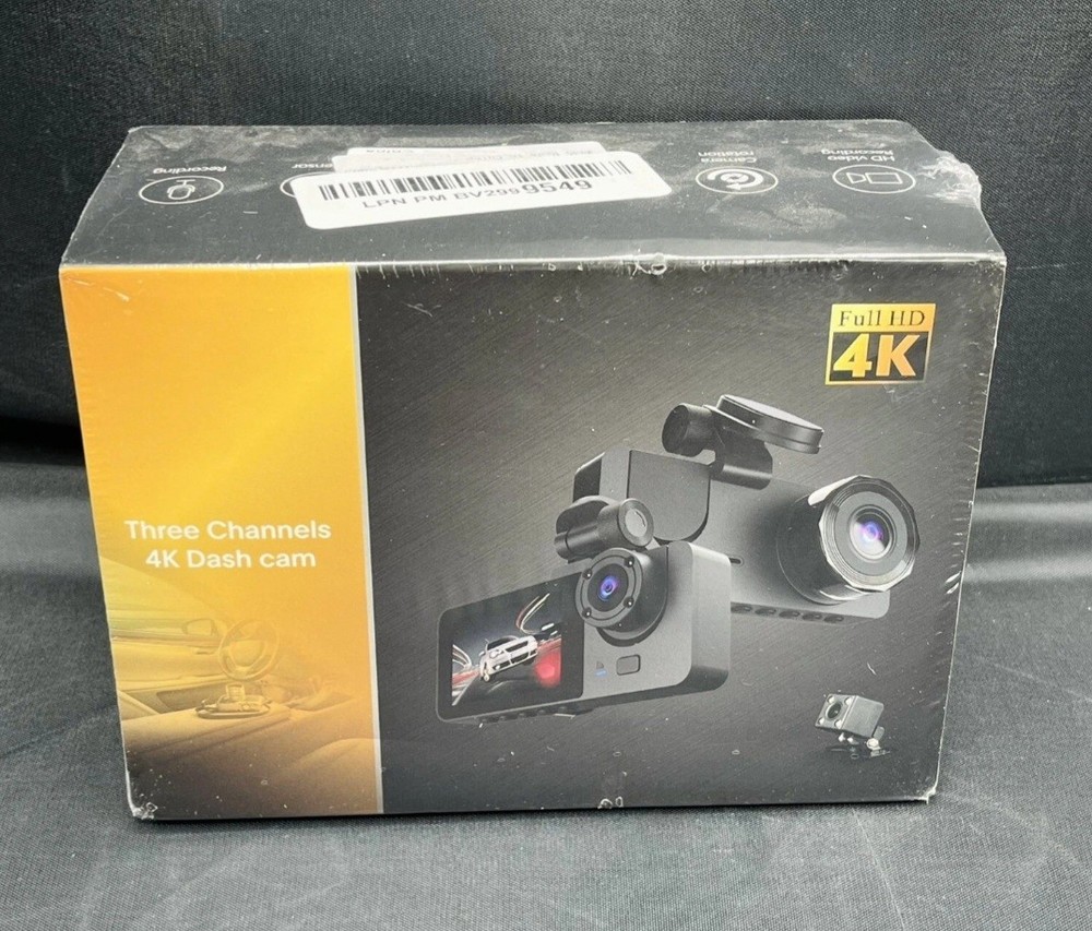 Full HD 4K Three Channels Dash Camera Front, Inside & Rear