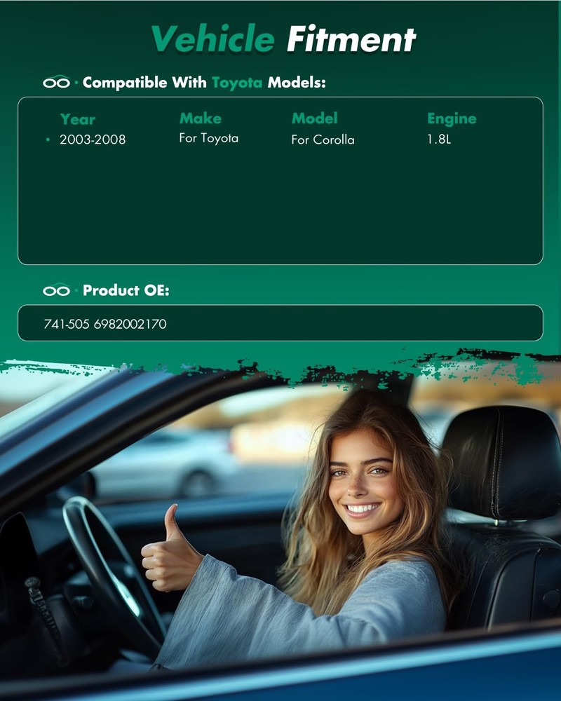 Power Window Regulator With Motor for 2003-2008 Corolla Front Left Side 741-505