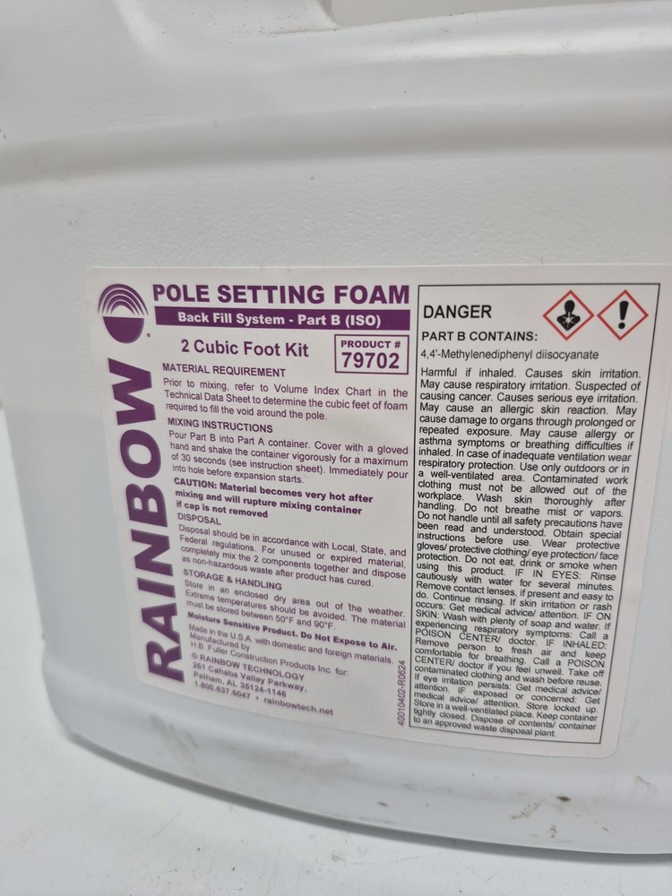 Rainbow Pole Setting Foam Back Fill System Part B 79702