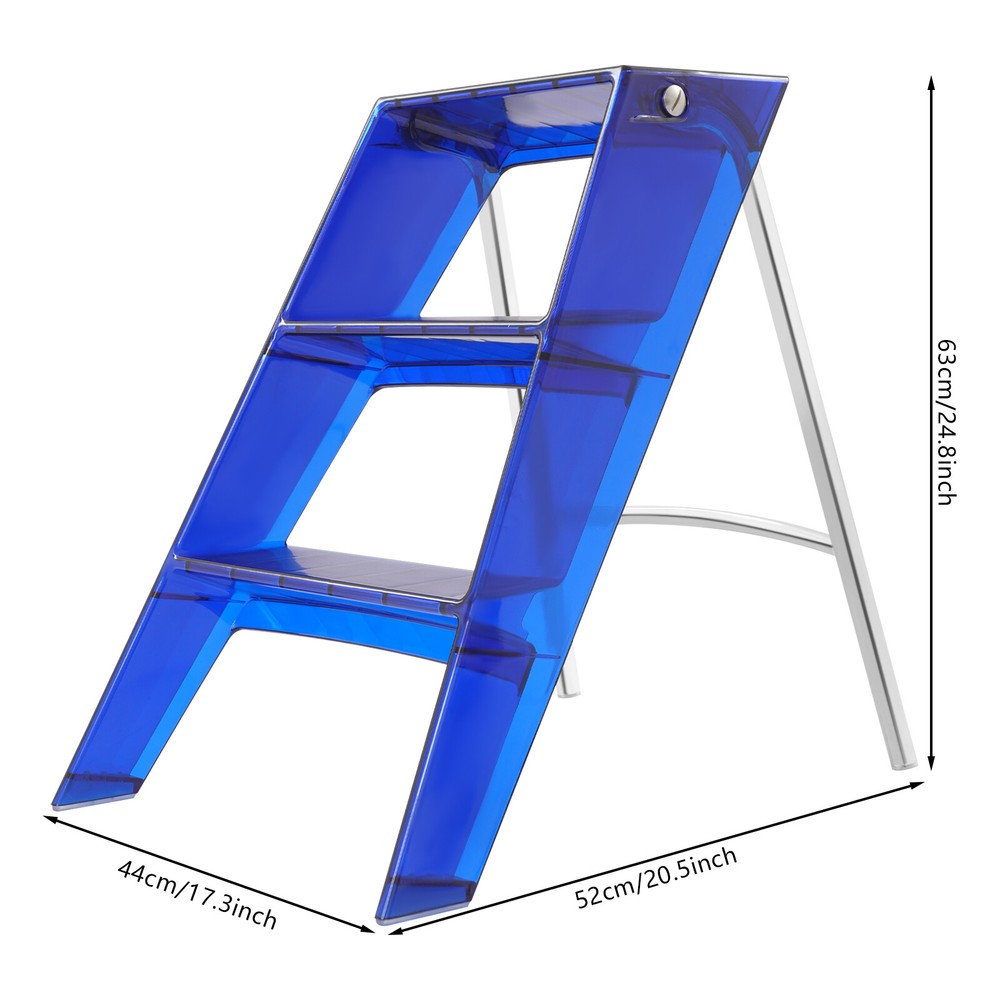 3 Step Ladder Folding Step Stool Modern Folding Step Stool for Adults 44*52*63cm