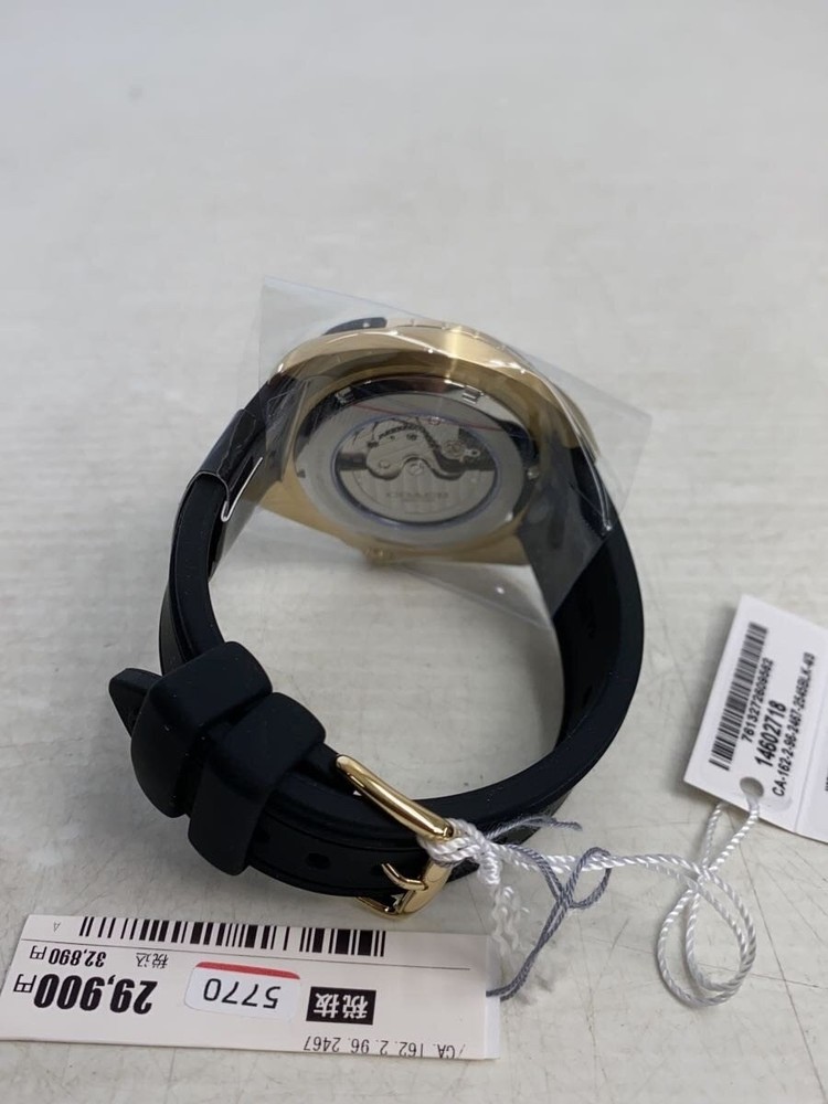 COACH CHARTER AUTOMATIC 44MM Automatic Watch Analog Rubber Black Gold