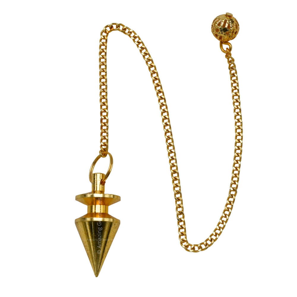 Gold Cone Steel Copper Pendulum for Divination