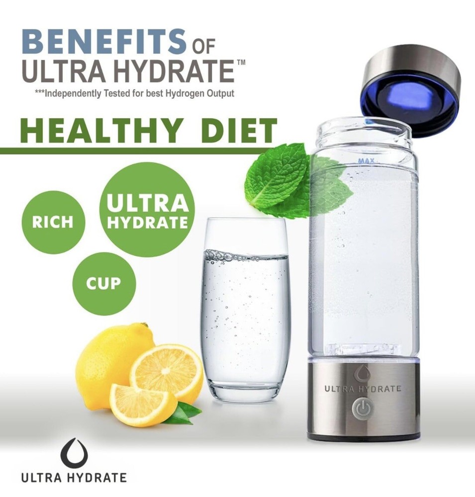 Ultra Hydrate Hydrogen Water Bottle Generator-BRAND NEW!!!