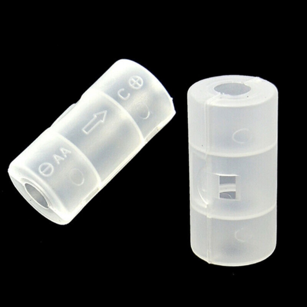 AA To C Size Battery Converter Adapto/Adapter Case Holder Storage Plastic Box