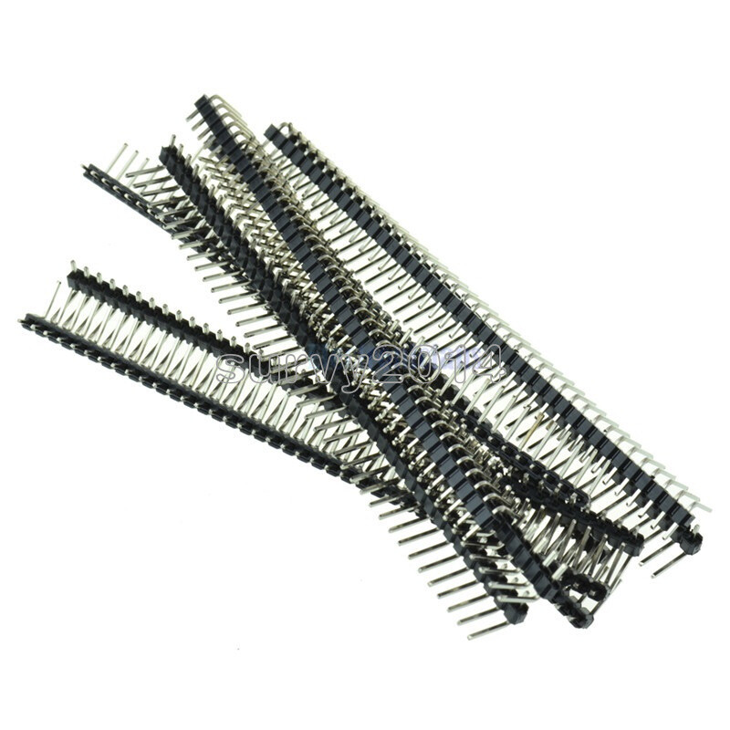 10Pcs 40Pin 2.54mm Right Angle Single Row Pin Header PCB For Arduino