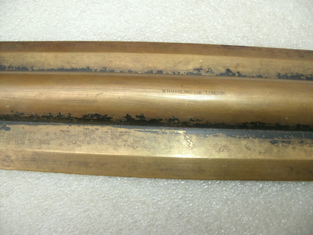 Vintage "W H Harling London" Brass Rolling Ruler