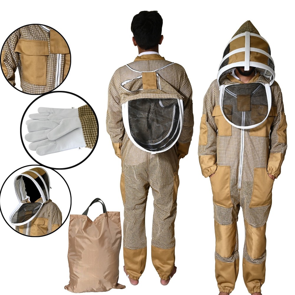 Professional 3 Layer Beekeeping Protection Suit Protective full Body Suit Large