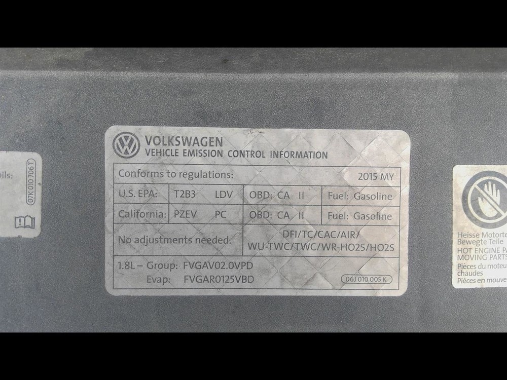 2012 2013 2014 2015 2016 2017 2018 2019 VOLKSWAGON PASSAT Engine Wire Harness