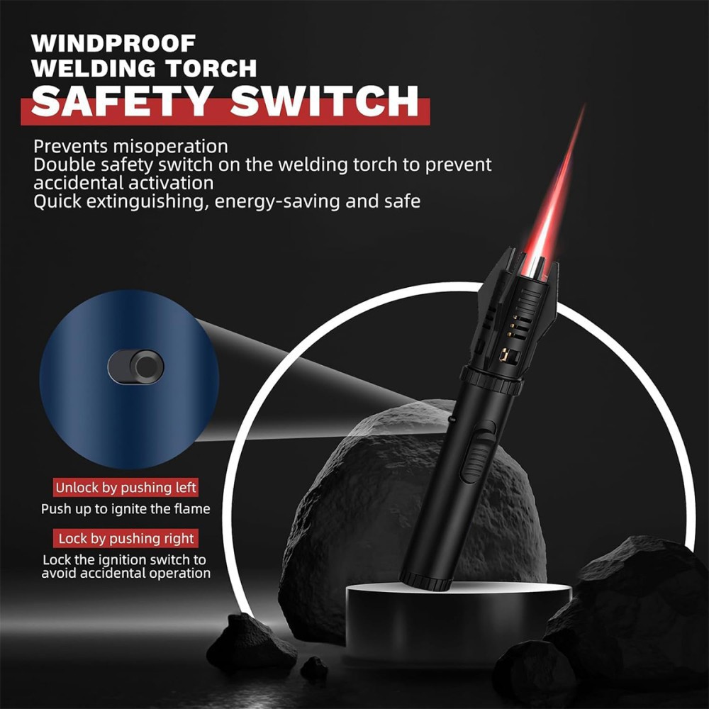 1X Jet Flame Lighter Refillable Storm Lighter Windproof Long Stick Lighter