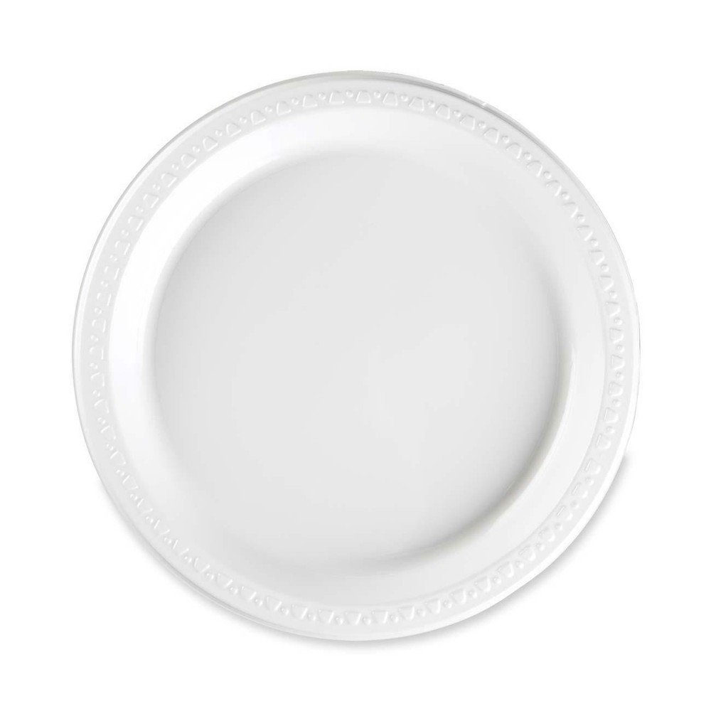Tablemate 7644WH Plastic Plate 7" Diameter White 125/pack