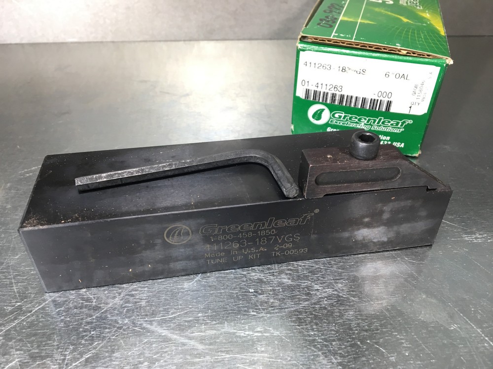 Greenleaf 411263-187VGS Indexable Tool Holder, Grooving, .187"
