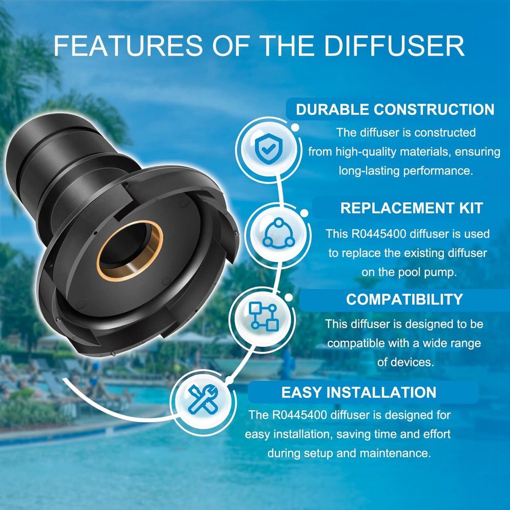 R0445400 Diffuser with O-Ring and Hardware Replacement Kit Fit for Zodiac Jandy