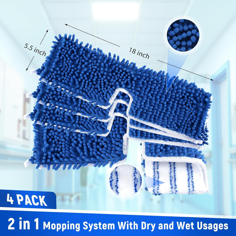 Microfiber Flip Mop Refills,Compatible with For O-Cedar Dual Action Mop 3 Pack