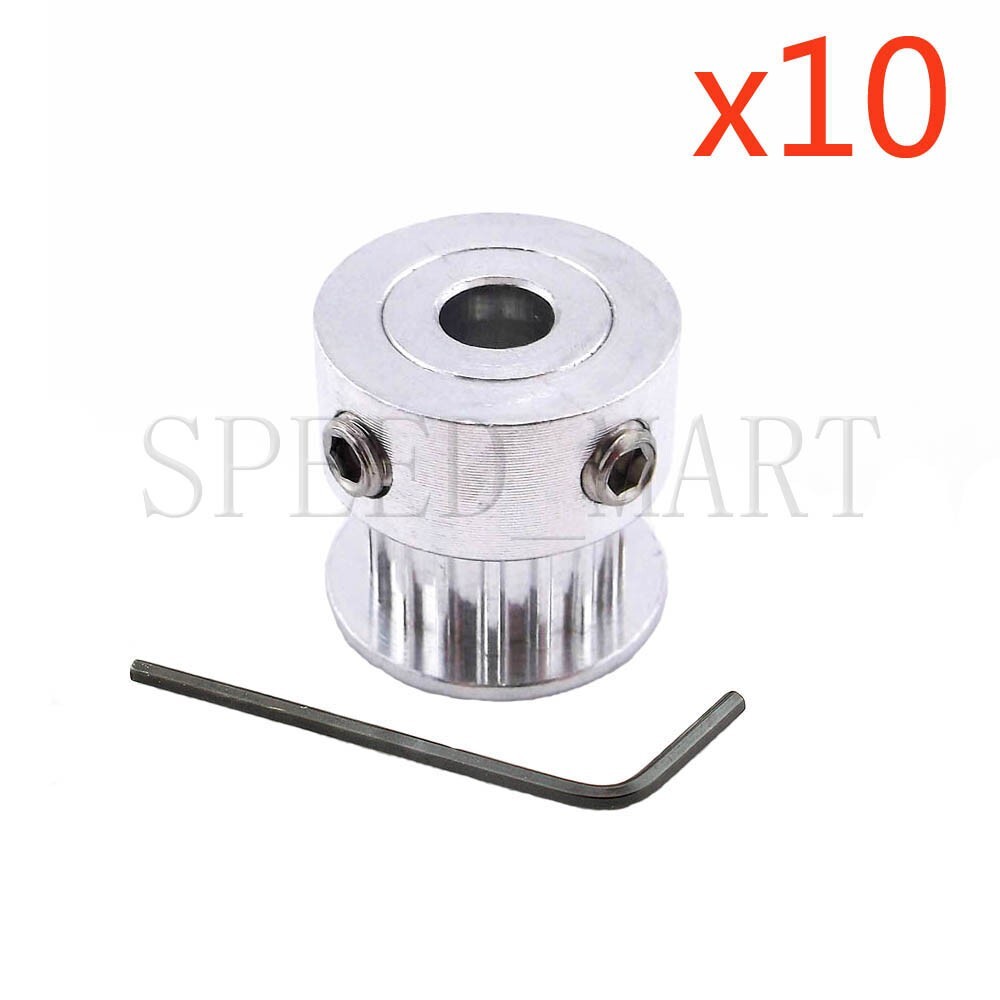 10pc GT2 Aluminum Timing Pulley 20 Teeth Bore 3mm Teeth Width 7mm for 3D Printer