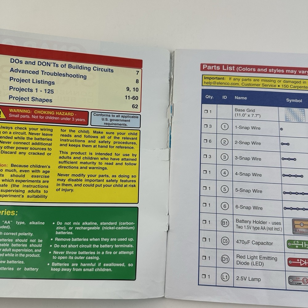 Elenco Snap Circuits Skill Builder STEM Create 125 Project Model SB-125 COMPLETE