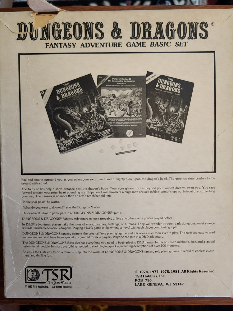 D&D Basic Set Purple Box B2 Module 1981 TSR BECMI Dungeons Dragons EX
