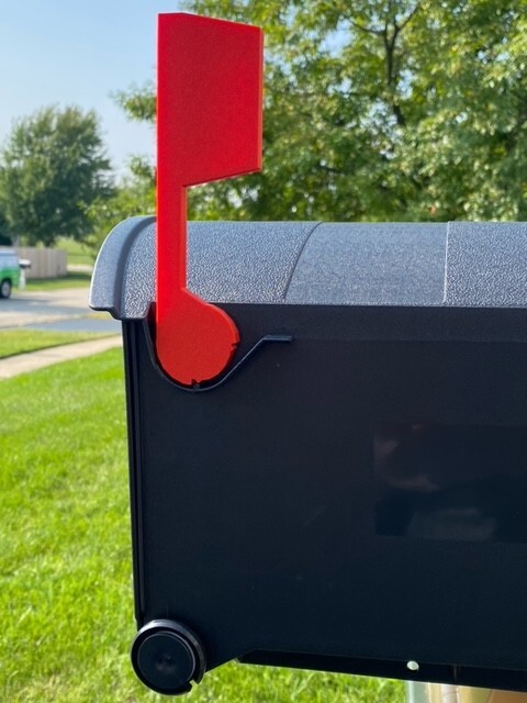 Red Flag Replacement Rubbermaid Mailbox - Snap Fit Plastic