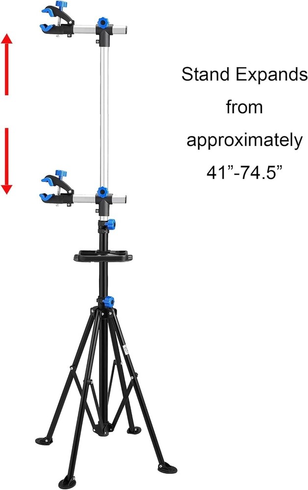Telescoping Bike Stand with Rotating Clamps - Convenient Maintenance Solution
