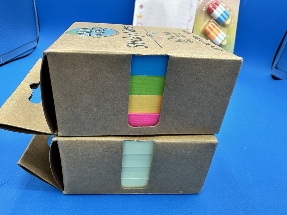Teacher Appreciation 6 Piece Gift Set Sticky Notes, Note Pad, Binder Clips+