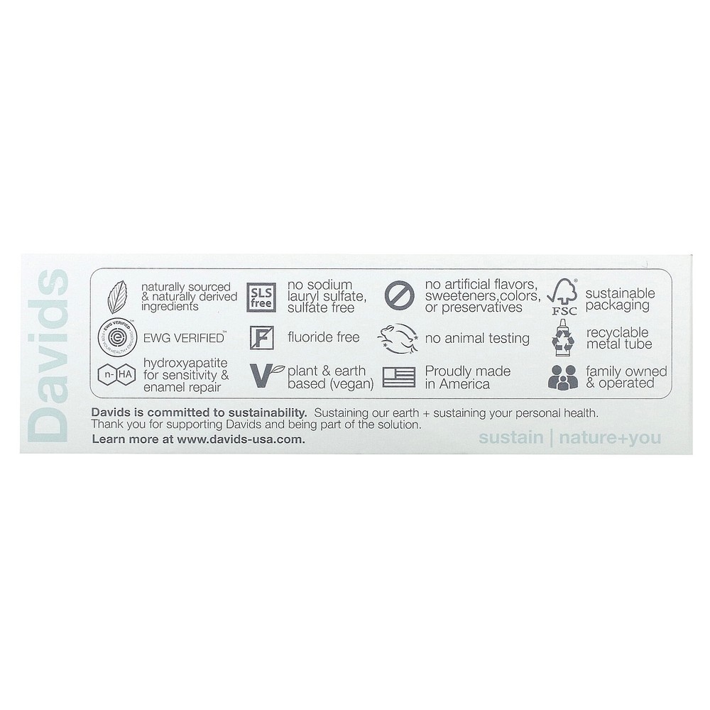 Premium Toothpaste, Sensitive + Whitening, Natural Peppermint, 1.75 oz (50 g)