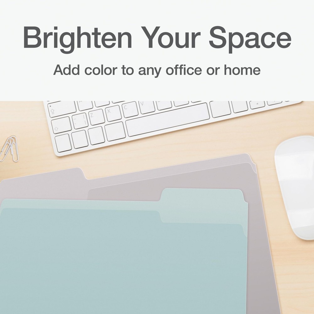 Letter Size File Folders, Assorted Colors, 1/3-Cut Tabs, 36 Pack