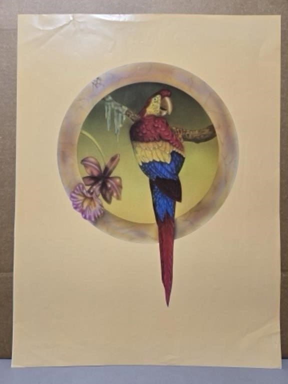 yellow macaw parrot Print