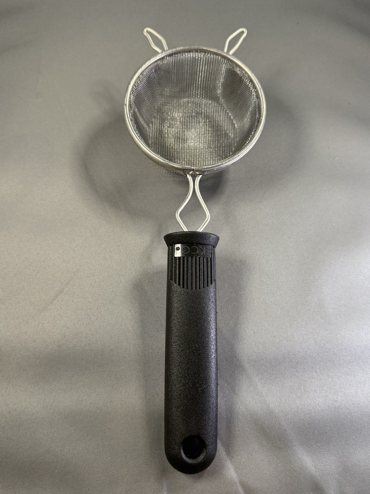 Vintage Ekco Mesh Strainer Sieve Sifter Black Handle