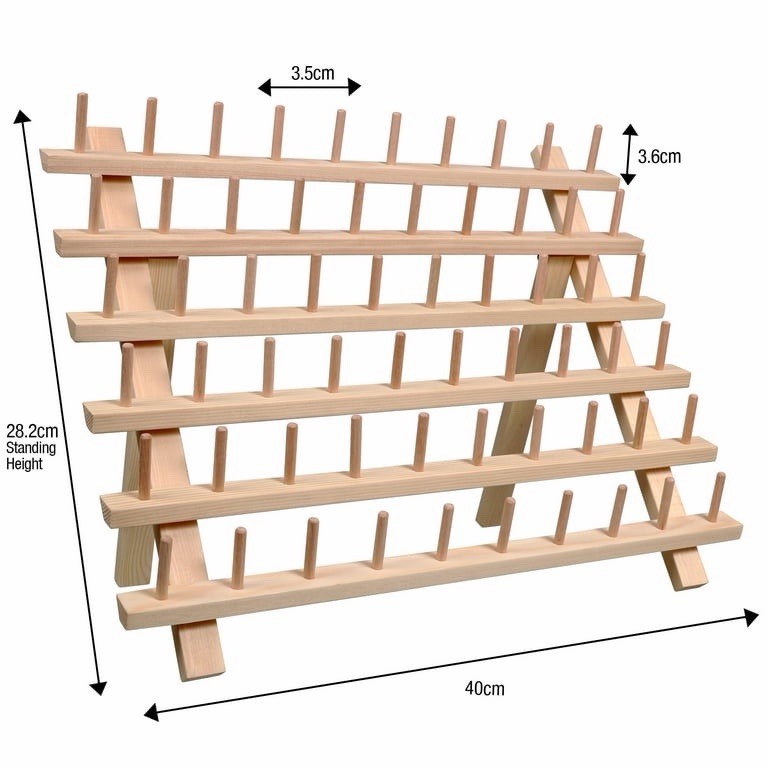 60 Spool Wooden Thread Rack For Small Thread Cones Embroidery Spools