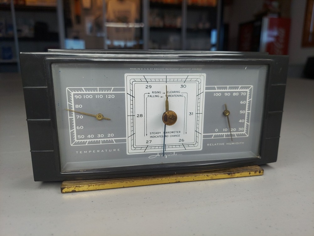 Vintage AirGuide Bakelite Temperature Relative Humidity Barometer