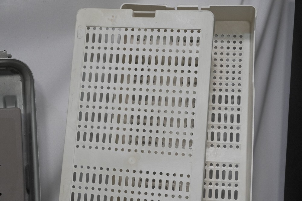 Lot of 9 assorted sterilization trays as pictured