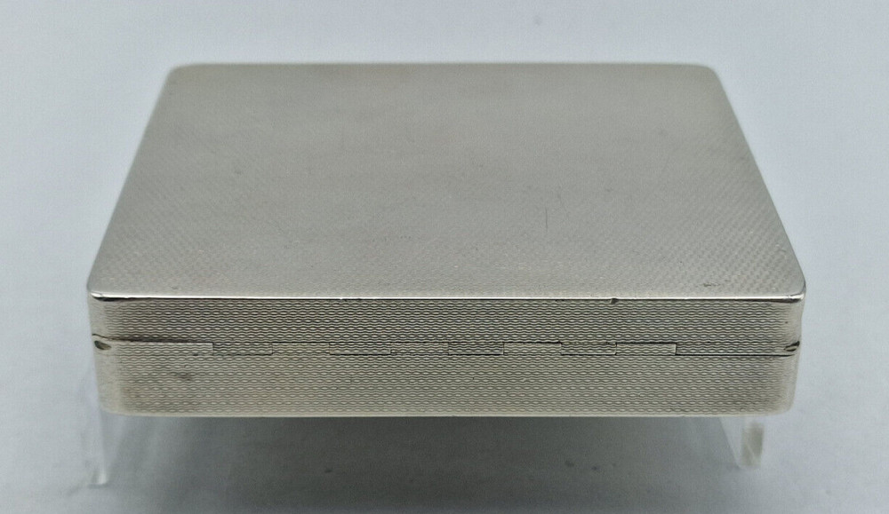 Antique 1935 London Alfred Dunhill Beautiful Solid Silver Cigarette case / J080