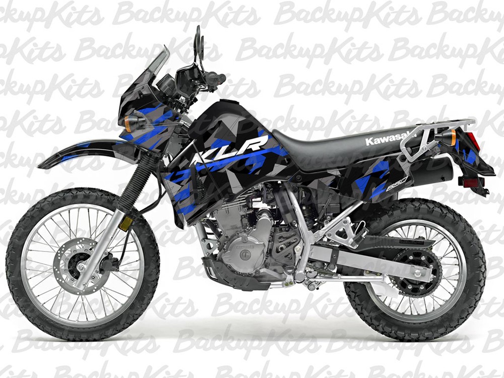 KAWASAKI KLR650 GRAPHICS KIT BLUE CAMO 1993 -2007