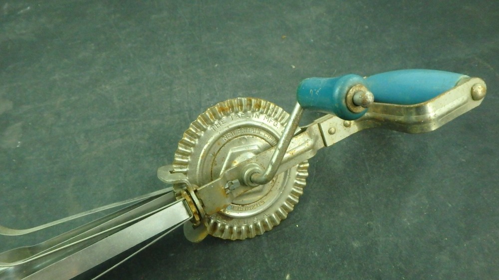 Vintage Taplin Egg Beater Aqua Blue Handles